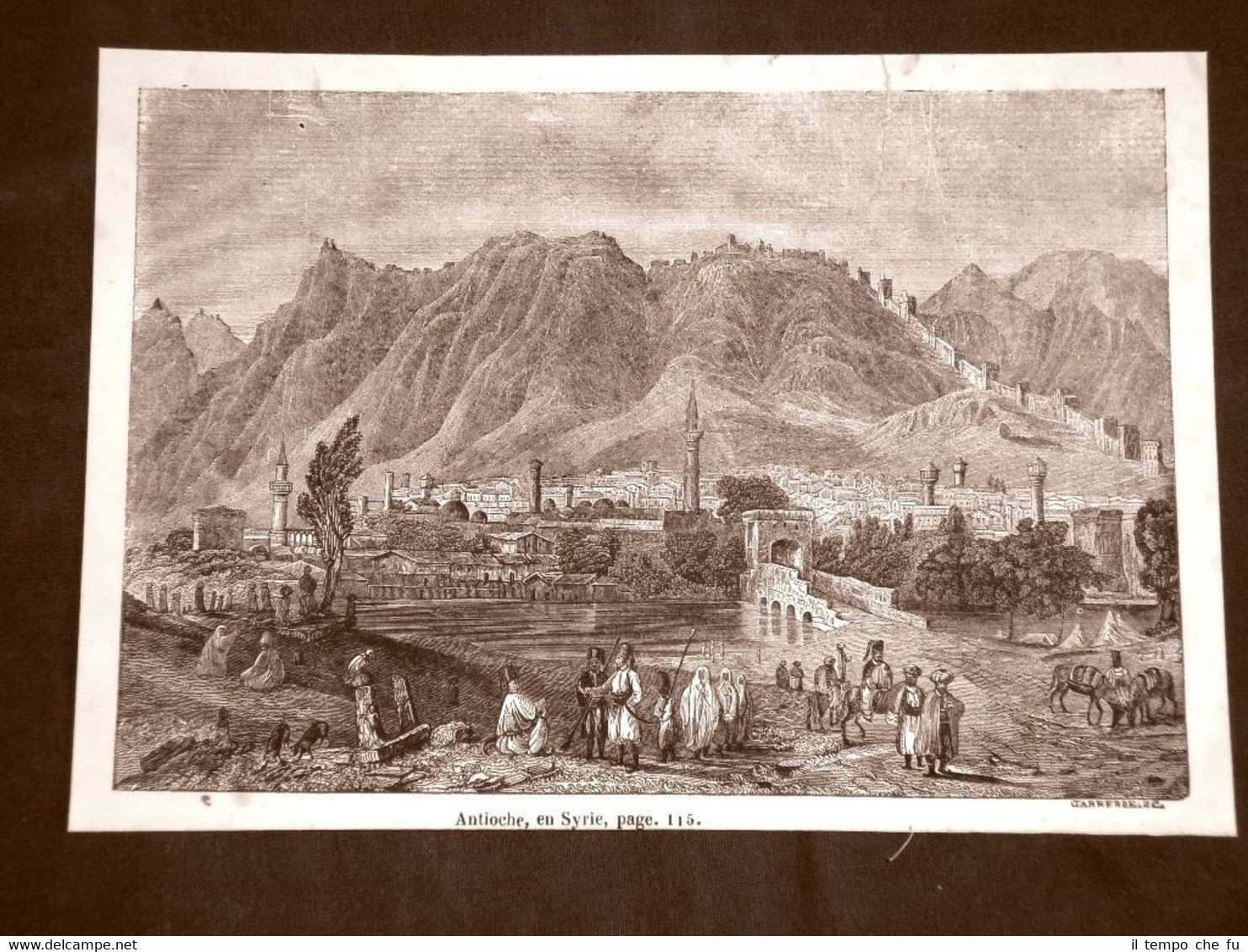 Incisione in rame del 1849 Veduta Città di Antiochia o …
