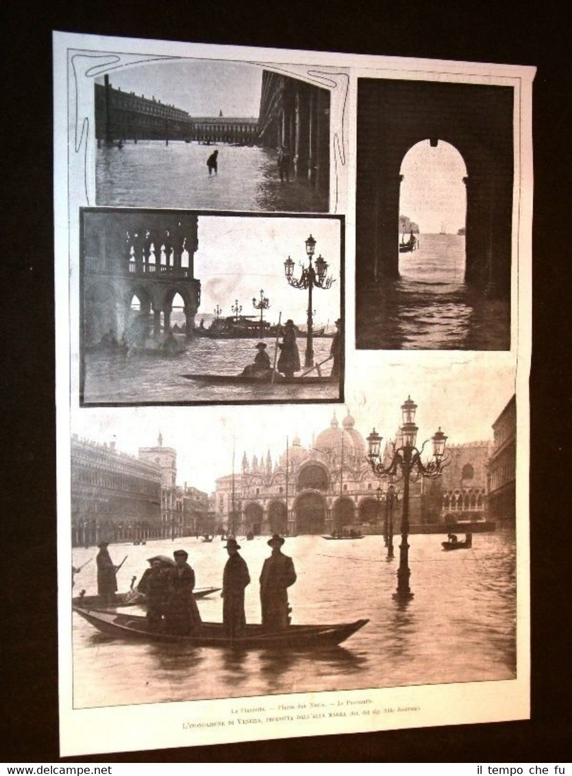 Inondazione di Venezia nel 1903 + Napoli nel 1903 Piazza …
