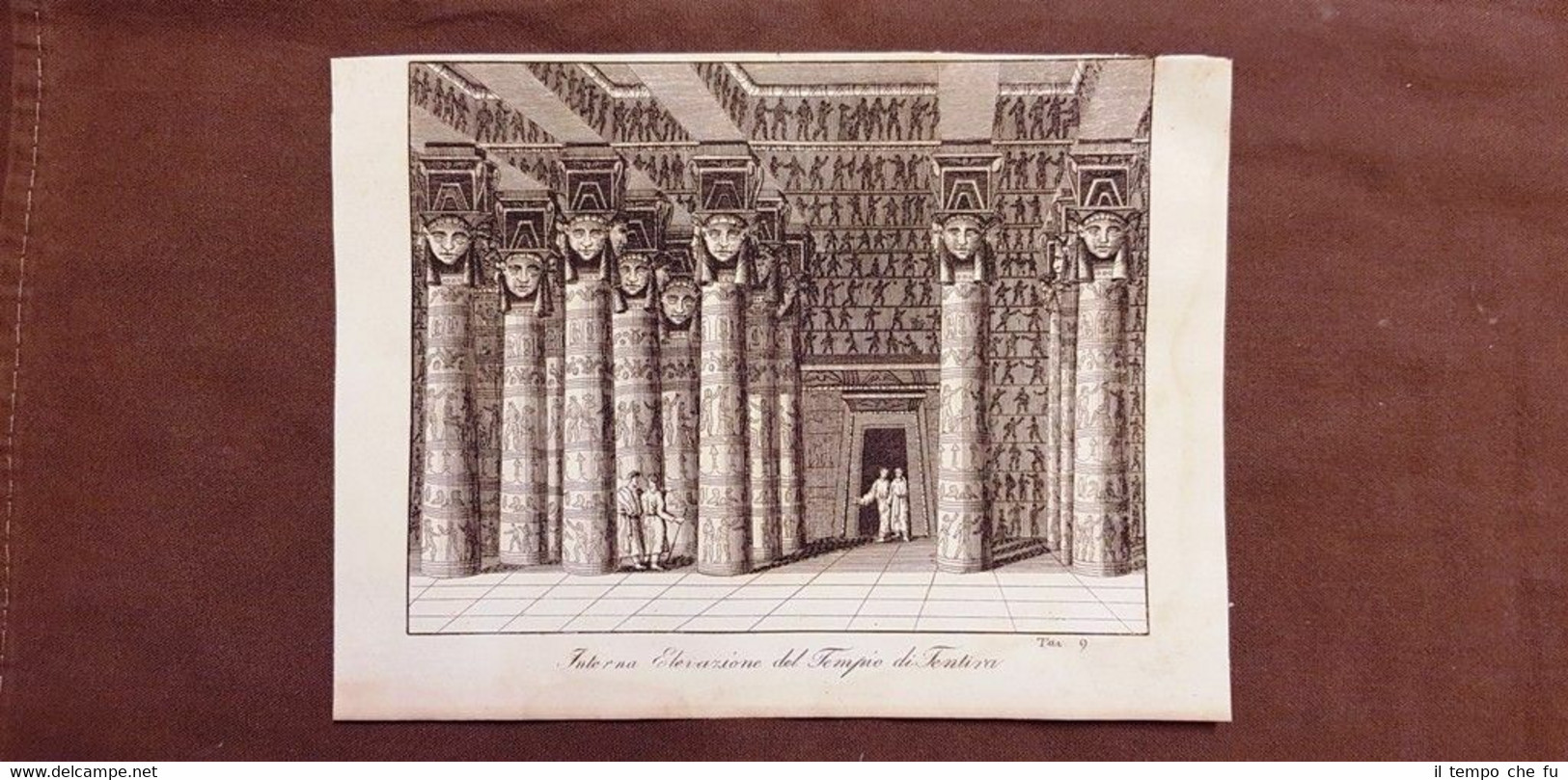 Interno del Tempio di Tentira o Dendera Egitto Acquaforte 1830 …