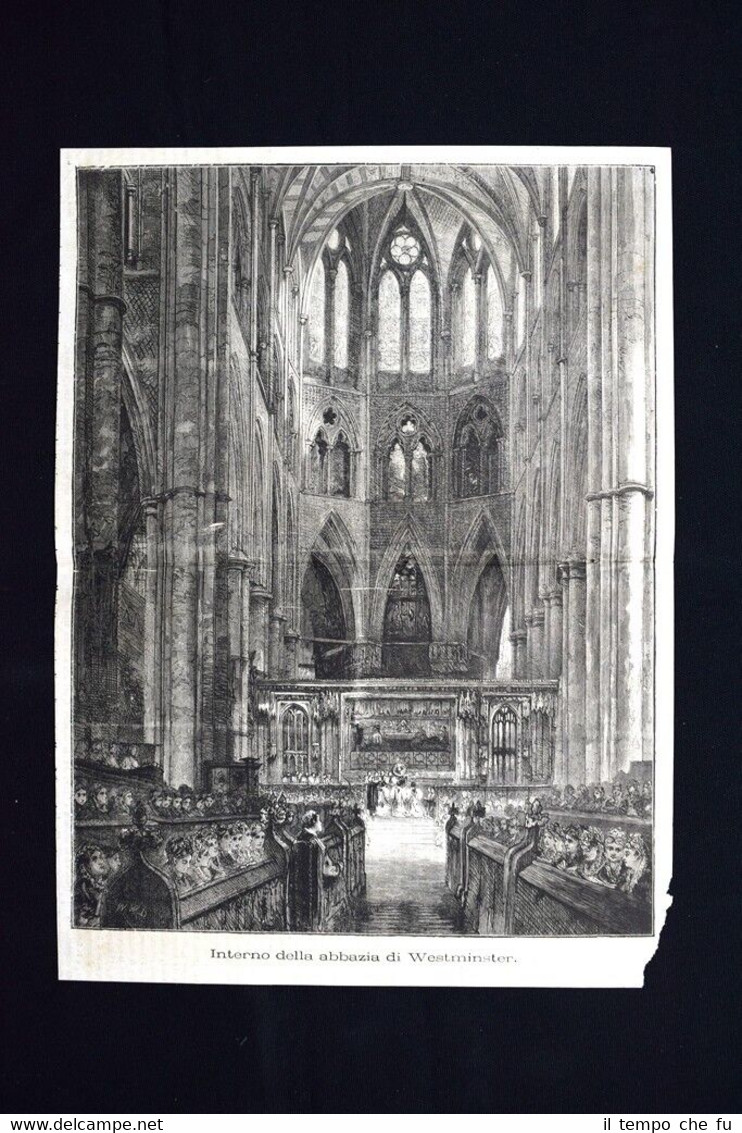 Interno dell'abbazia di Westminster Incisione del 1871