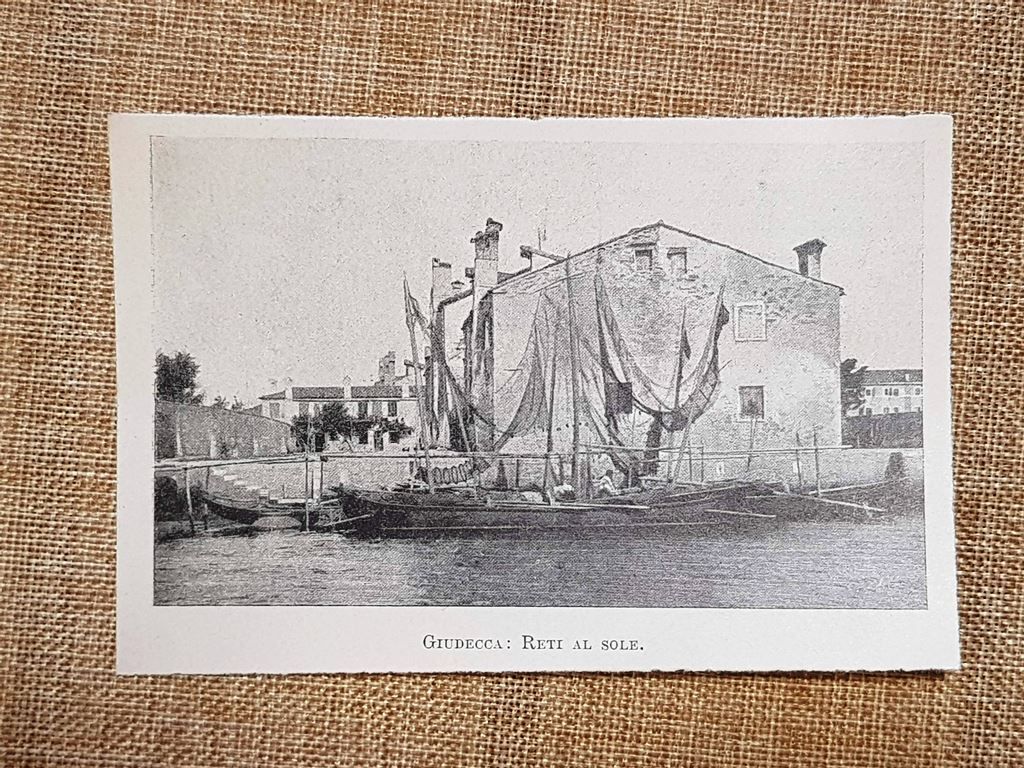 Isola della Giudecca Reti al Sole Venezia Stampa del 1899