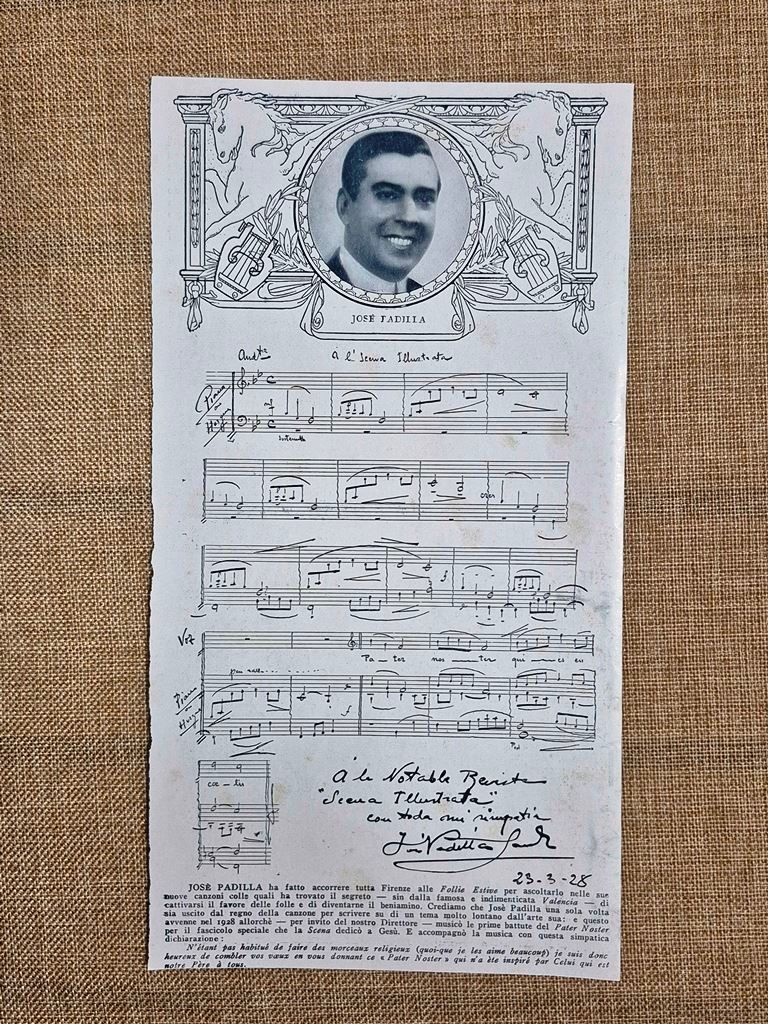 José Padilla 1928 Compositore spagnolo e il Pater Noster Stampa …