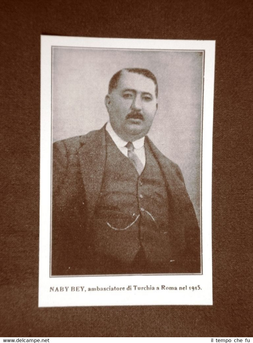 L'ambasciatore di Turchia in Italia Mèhemmed Naby Bey nel 1918