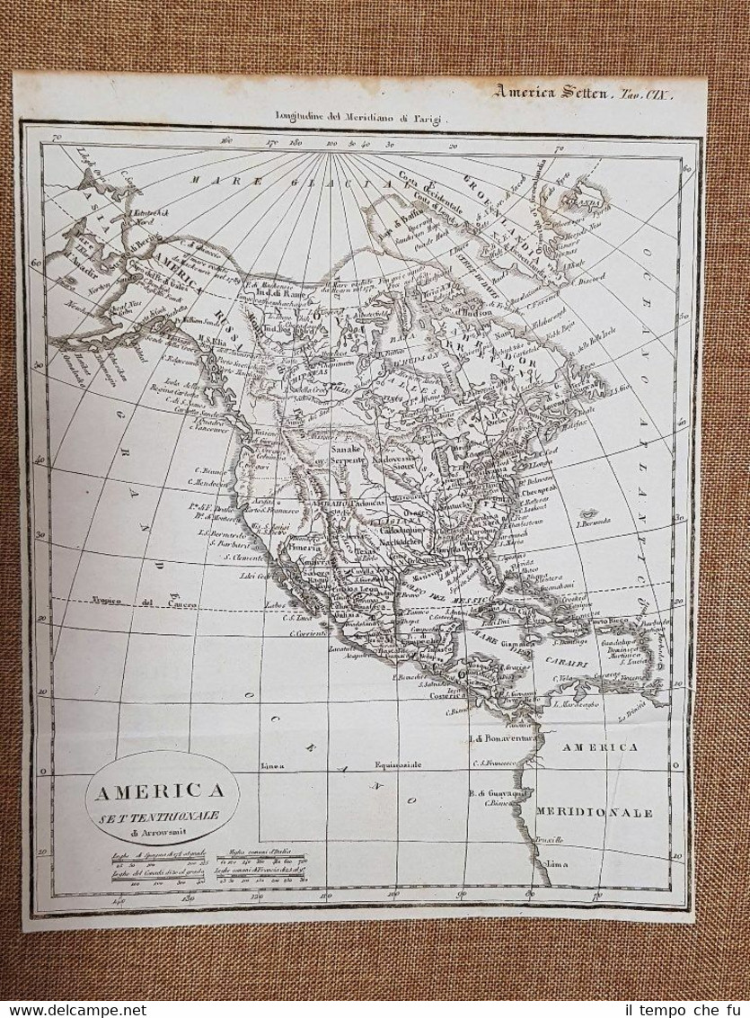 L'America settentrionale di Arrowsmit Atlante istorico Leonardo Cacciatore 1831