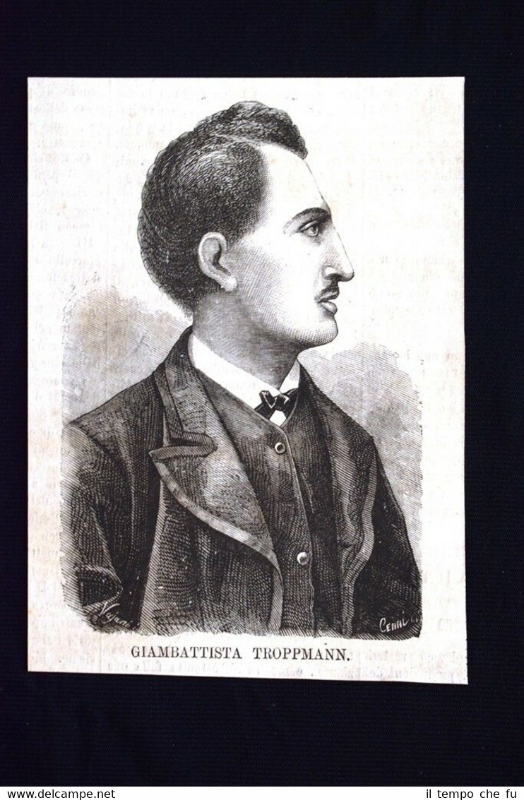L'anarchico Jean-Baptiste Troppmann Incisione del 1869
