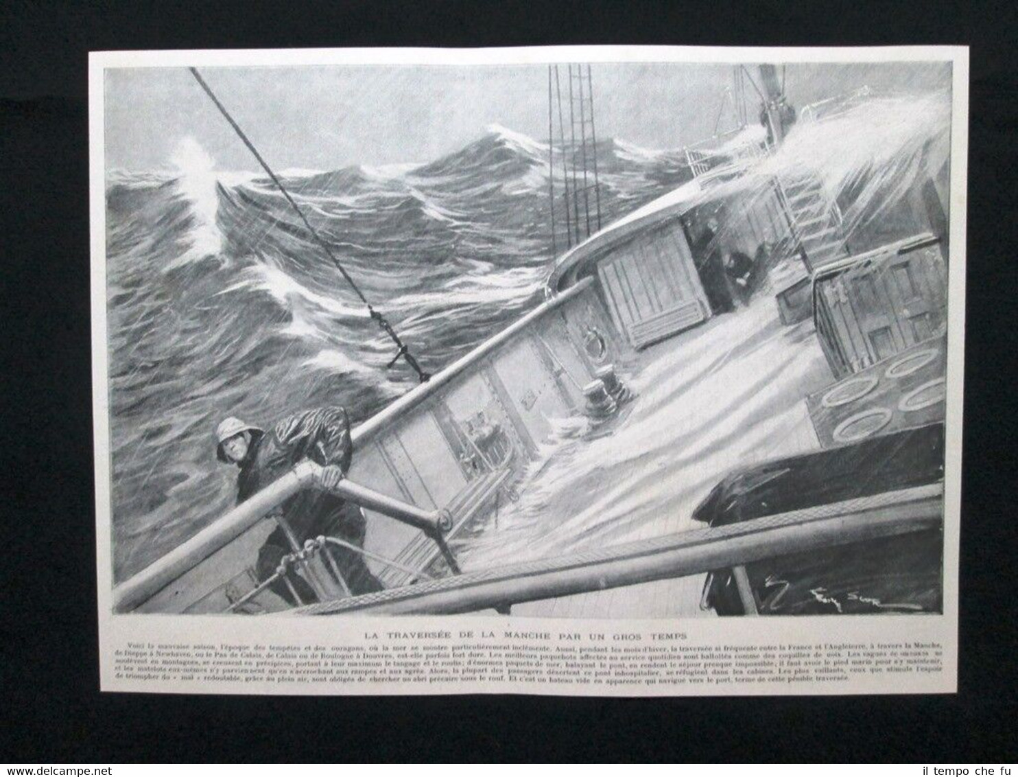 L'attraversamento della Manica durante la tempesta Stampa del 1902
