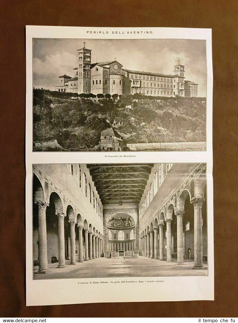L'Aventino nel 1925 Convento Benedettini e Interno di Santa Sabina …