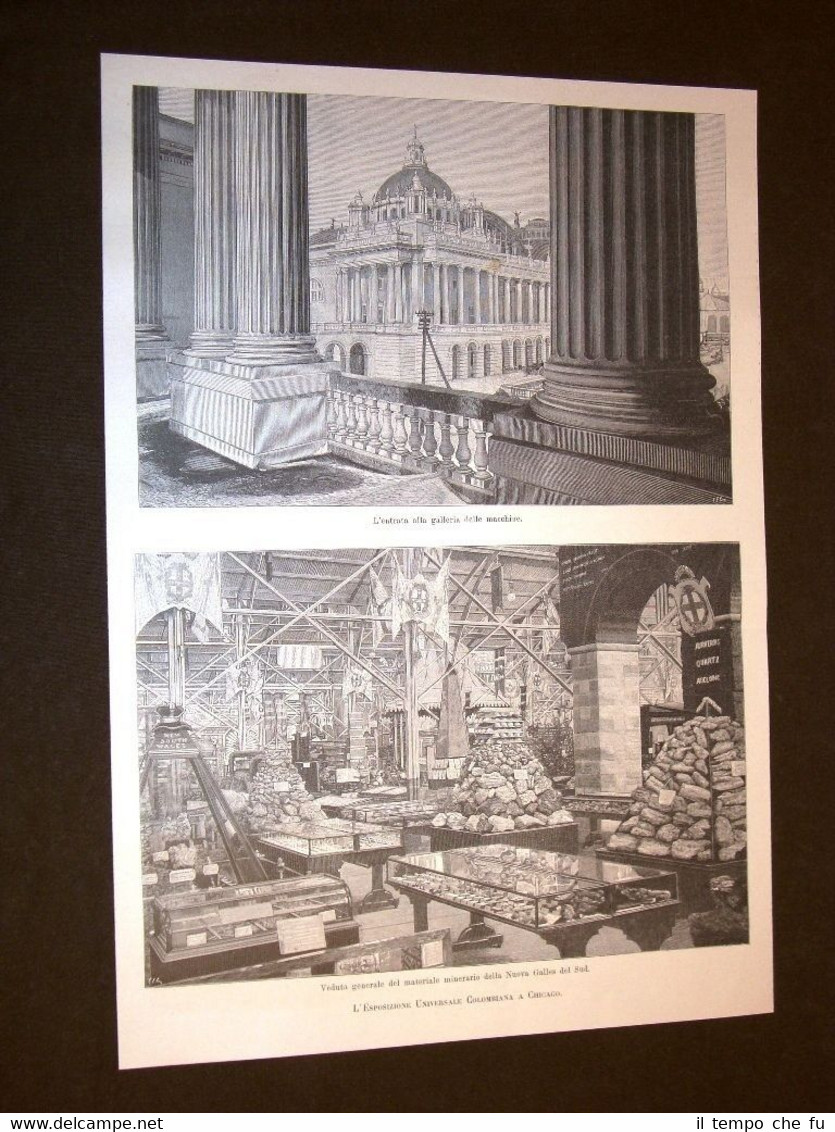L'Esposizione Universale Colombiana di Chicago del 1893 Materiale minerario