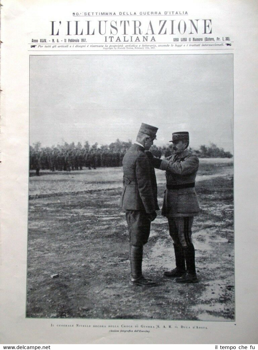 L'Illustrazione Italiana 11 Febbraio 1917 WW1 Wilson Nivelle Germania D'Annunzio