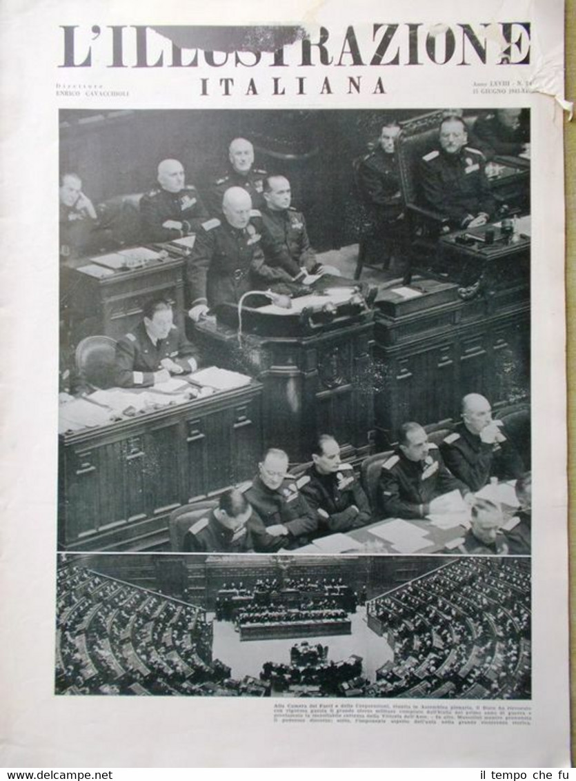 L'Illustrazione Italiana 15 Giugno 1941 WW2 Vittoria Creta Bismarck Duce …