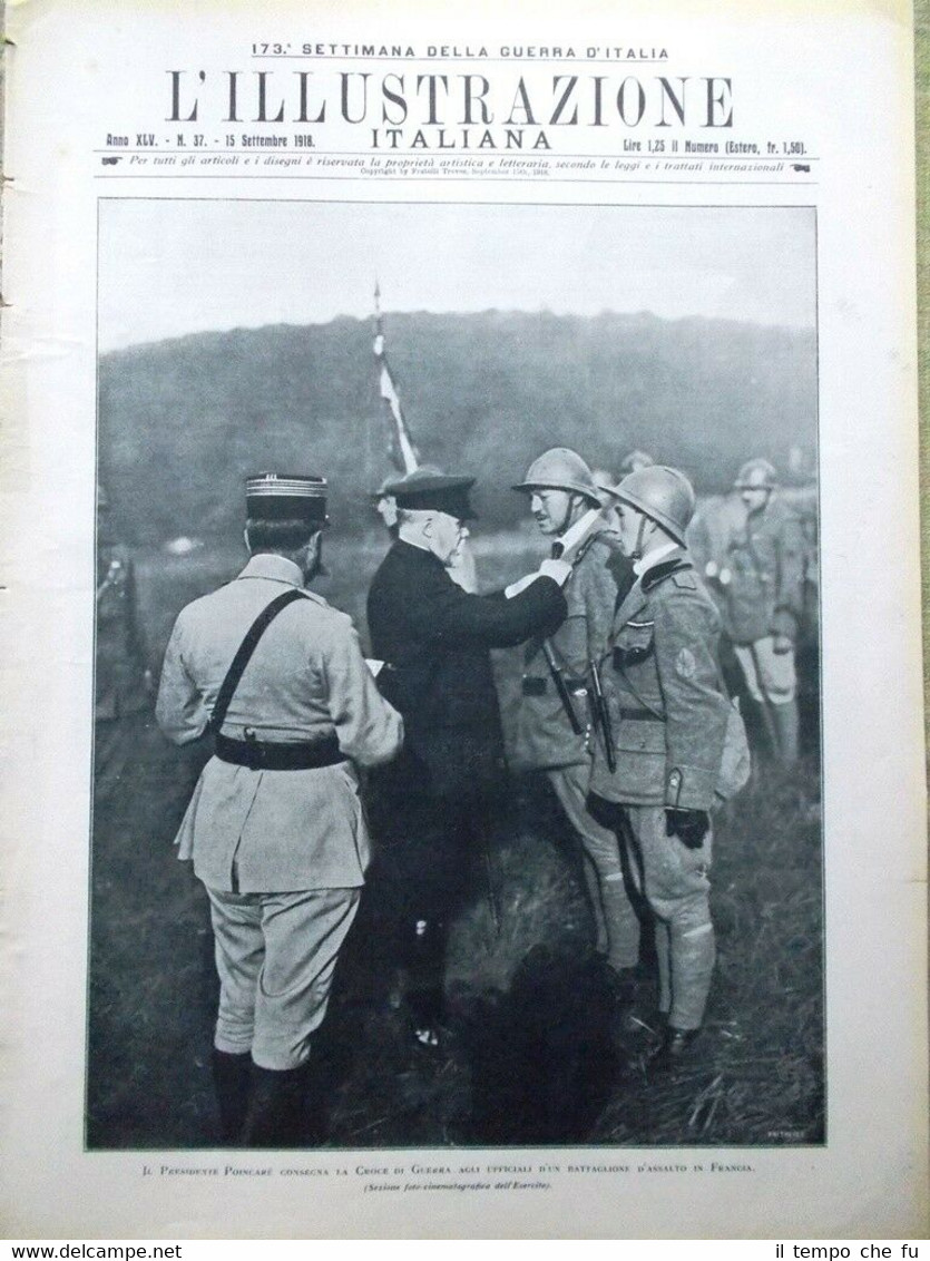 L'Illustrazione Italiana 15 Settembre 1918 WW1 Raid Aviatori Mosè Rossini …