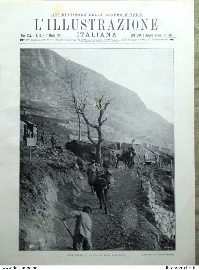 L'Illustrazione Italiana 17 Marzo 1918 WW1 Val Posina Tempio Roma …