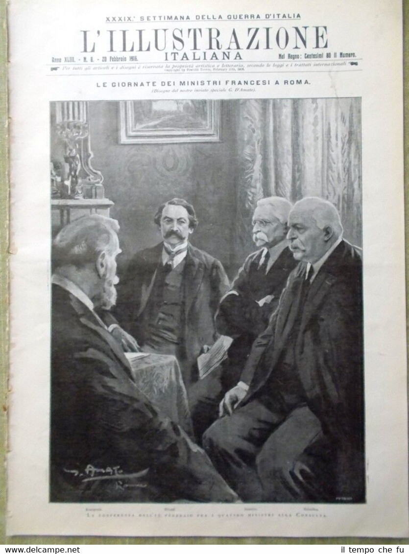 L'illustrazione Italiana 20 Febbraio 1916 WW1 Sant'Apollinare Monfalcone Gorizia