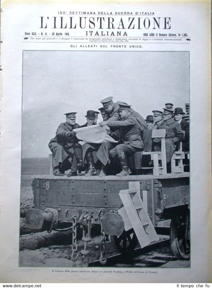 L'Illustrazione Italiana 28 Aprile 1918 WW1 Corsi Brigata Pisa Alleati …