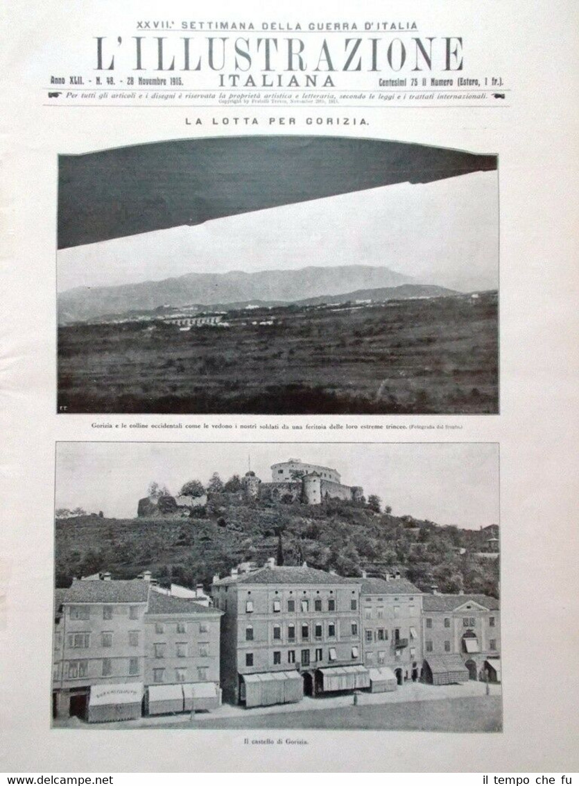 L'illustrazione Italiana 28 Novembre 1915 WW1 Forte Hensel Malborghetto Gorizia