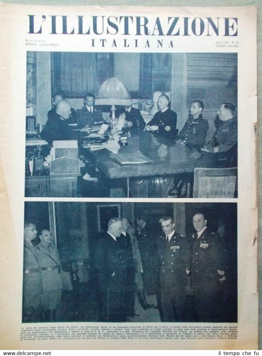L'Illustrazione Italiana 7 Marzo 1943 WW2 Bretoni Pesca Beveridge Ungheria …