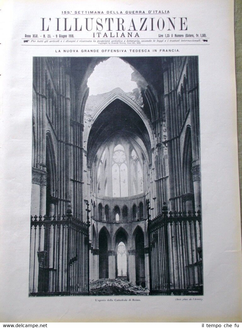 L'Illustrazione Italiana 9 Giugno 1918 WW1 Alpini Tonale Montozzo Adamello …