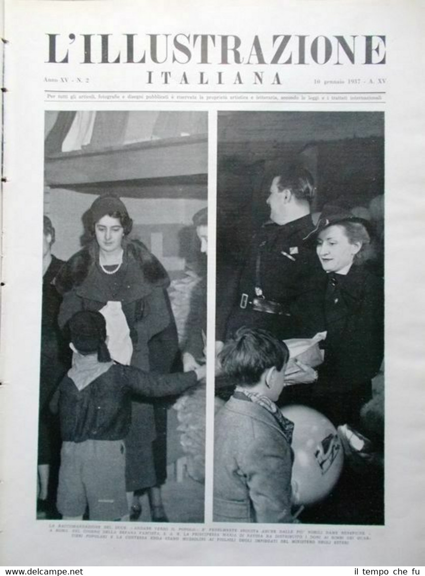 L'Illustrazione Italiana del 10 Gennaio 1937 Cagliostro Ramperti Ducale Giuliana