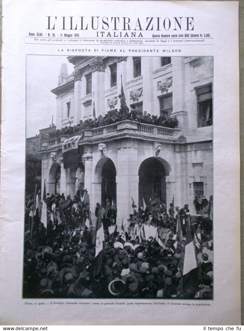 L'Illustrazione Italiana del 11 Maggio 1919 D'Annunzio Konia Plebiscito Sebenico