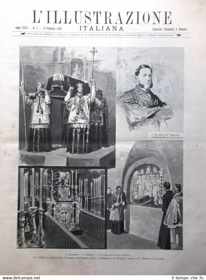 L'Illustrazione Italiana del 12 Febbraio 1899 Resti Colombo Tolstoi Caprivi …