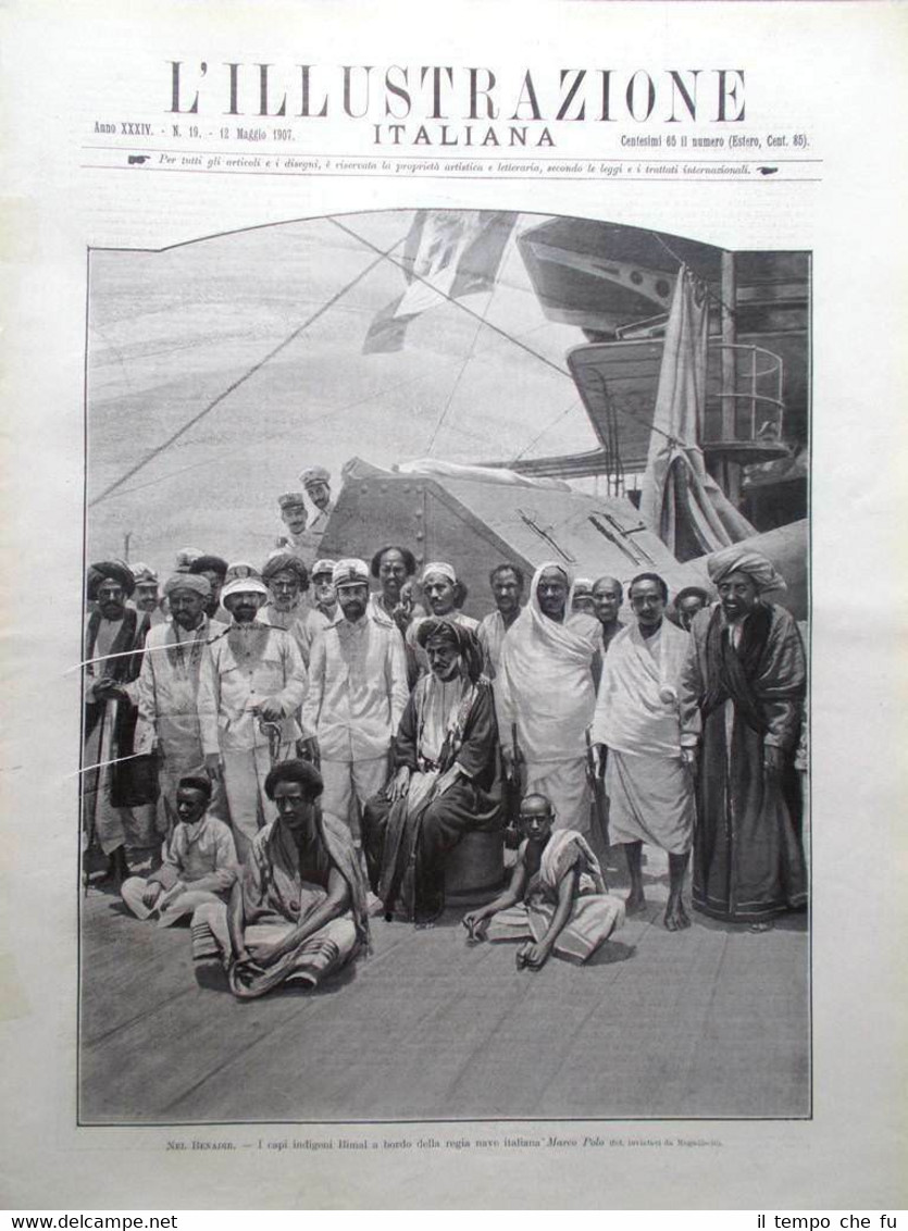 L'Illustrazione Italiana del 12 Maggio 1907 Benadir Perugia Pretoria Marco …