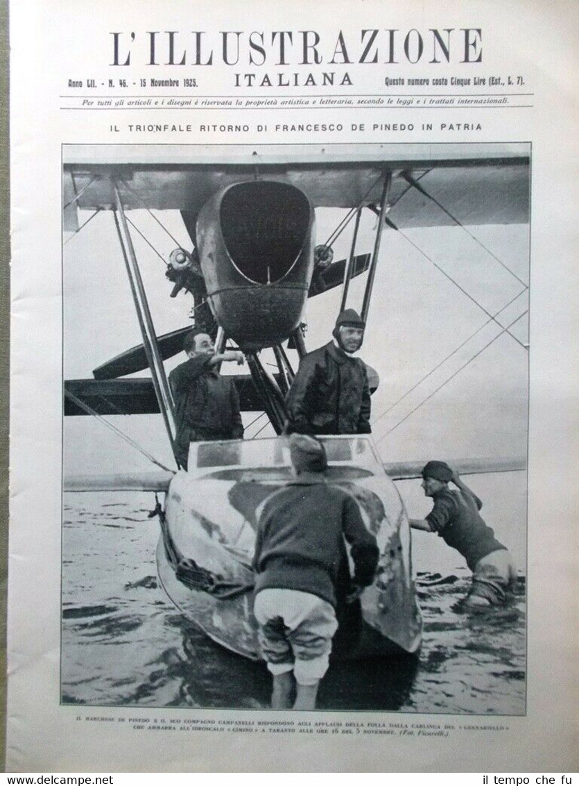 L'Illustrazione Italiana del 15 Novembre 1925 De Pinedo Monte Paschi …