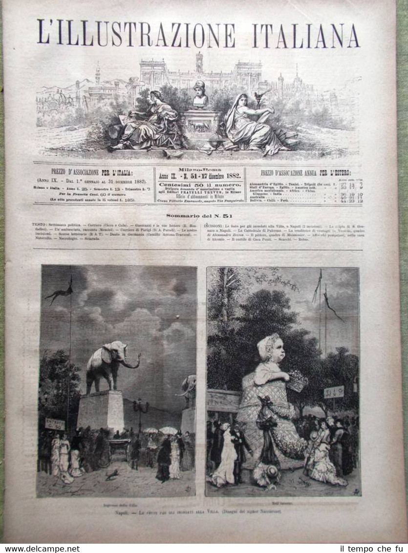 L'Illustrazione Italiana del 17 Dicembre 1882 Palermo Gennaro Guerrazzi Napoli