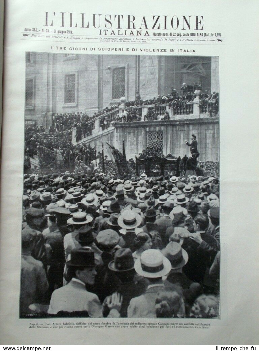 L'illustrazione Italiana del 21 Giugno 1914 Sciopero Ancona Genova Firenze …