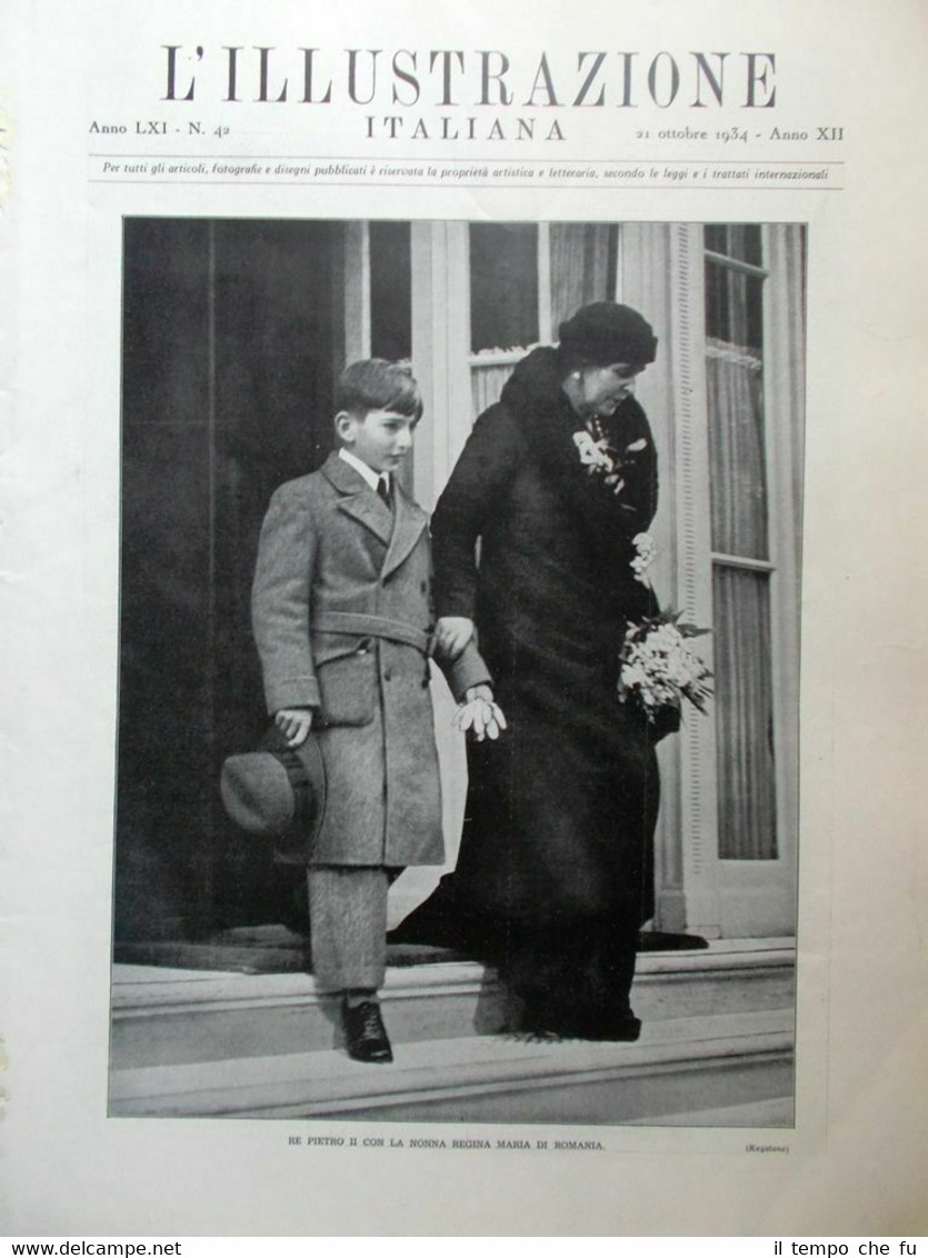 L'Illustrazione Italiana del 21 Ottobre 1934 Barhou Poincaré Megaspileon Pietro