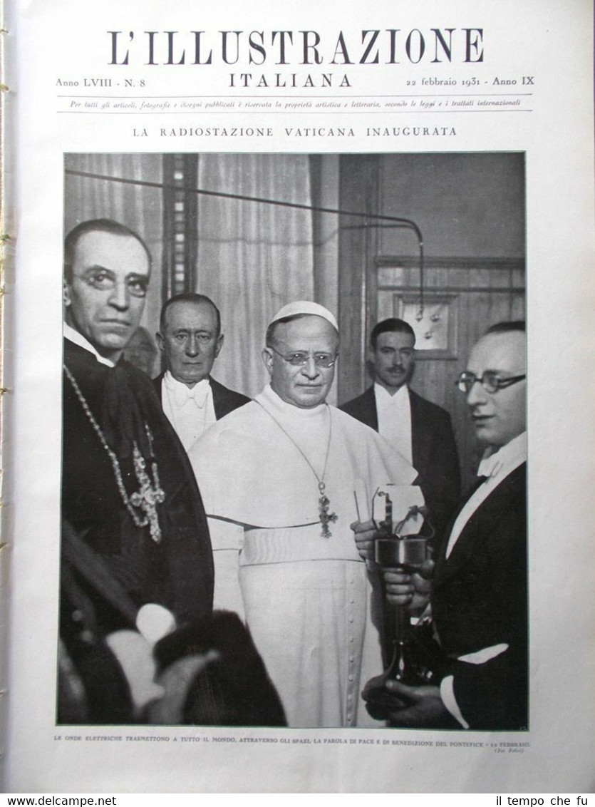 L'Illustrazione Italiana del 22 Febbraio 1931 Radio Vaticano Certosa Capri …
