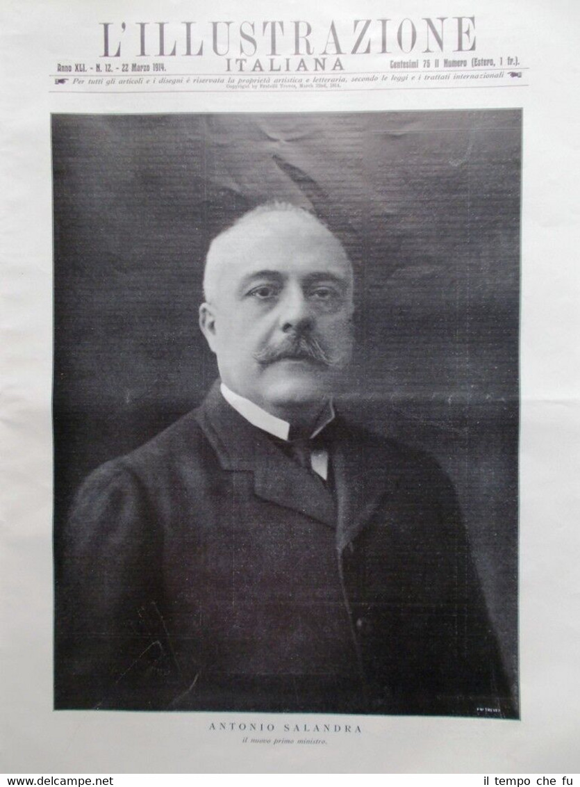 L'illustrazione Italiana del 22 Marzo 1914 Westinghouse Salandra Brescia Figaro