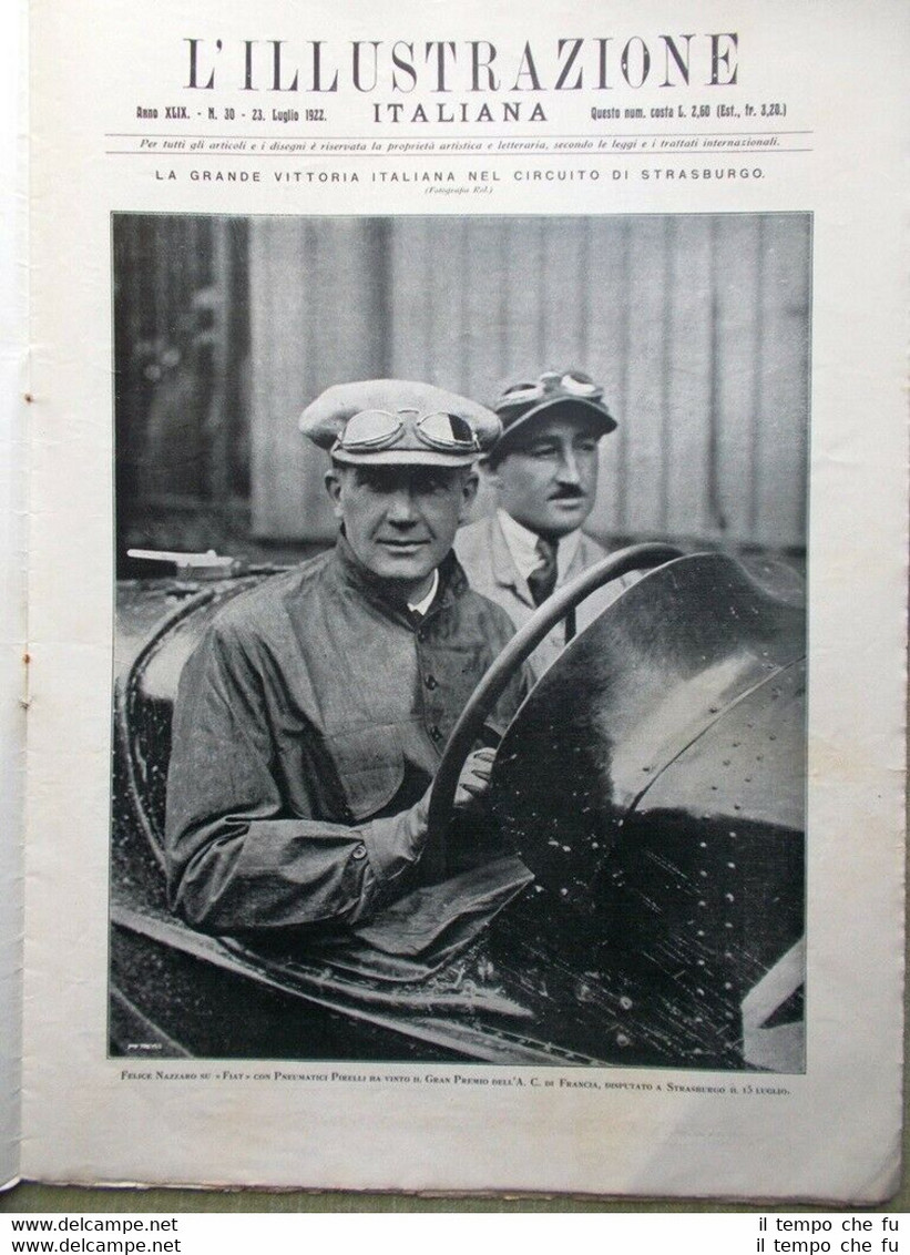 L'Illustrazione Italiana del 23 Luglio 1922 Palio Siena Fiat Nazzaro …