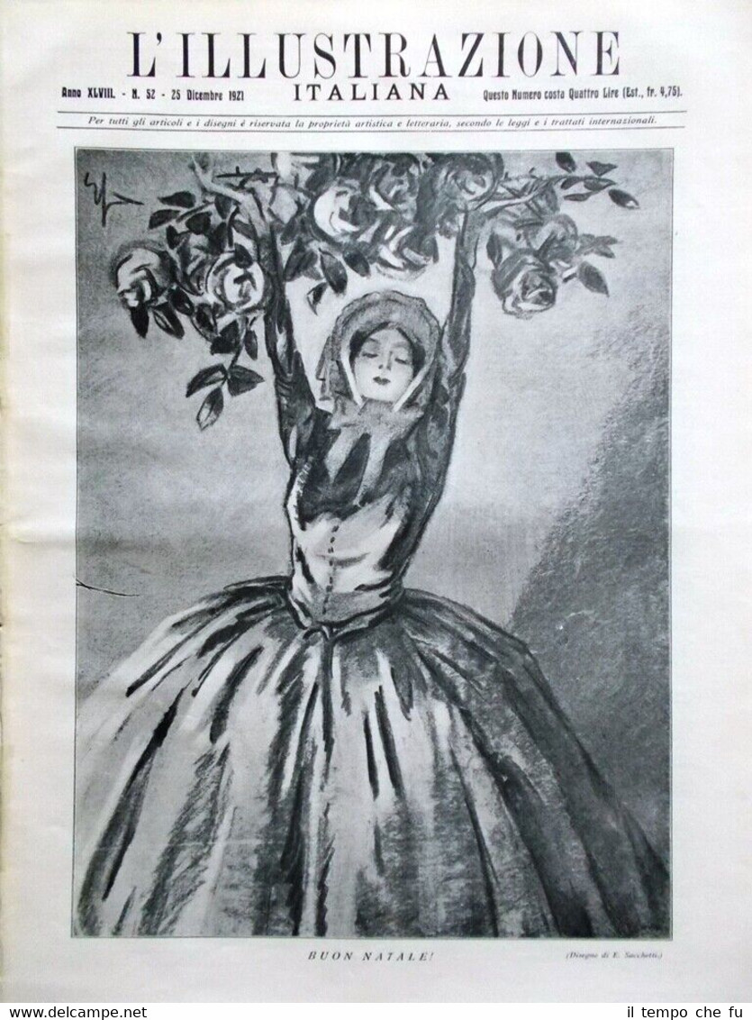 L'Illustrazione Italiana del 25 Dicembre 1921 Natale Naviglio Parisina Annunzio