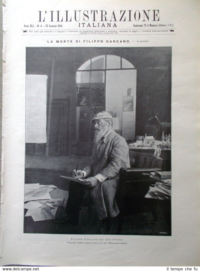 L'illustrazione Italiana del 25 Gennaio 1914 Morte Filippo Carcano Lonigo …