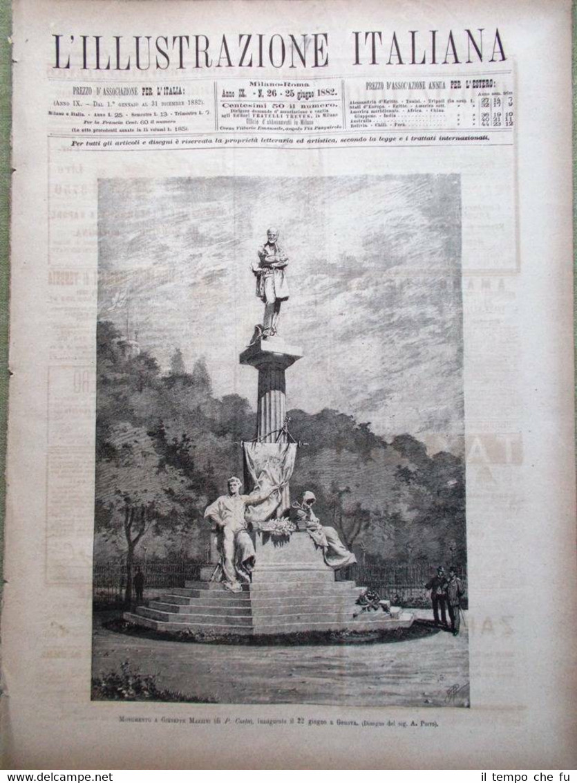 L'Illustrazione Italiana del 25 Giugno 1882 Funerali Garibaldi Caprera Mazzini