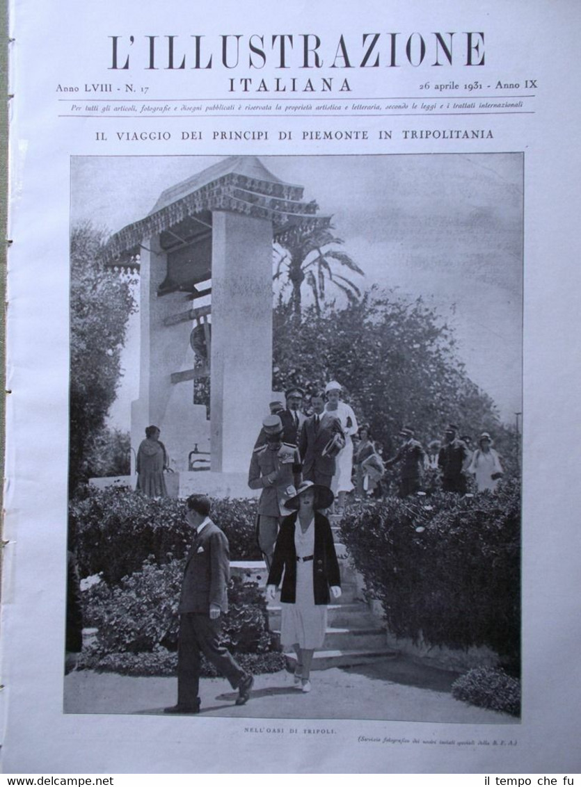 L'Illustrazione Italiana del 26 Aprile 1931 Camelie Locarno Tommaso Savoia …