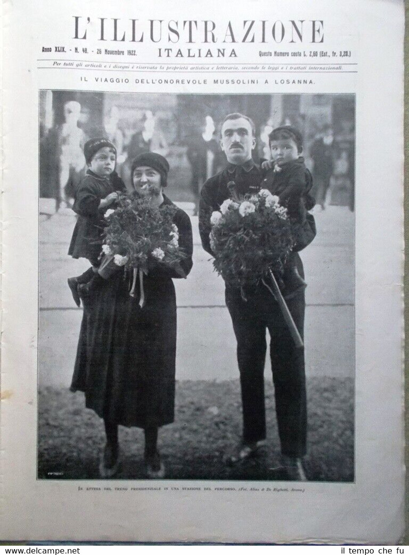 L'Illustrazione Italiana del 26 Novembre 1922 Mussolini Napoleone Coppa Florio