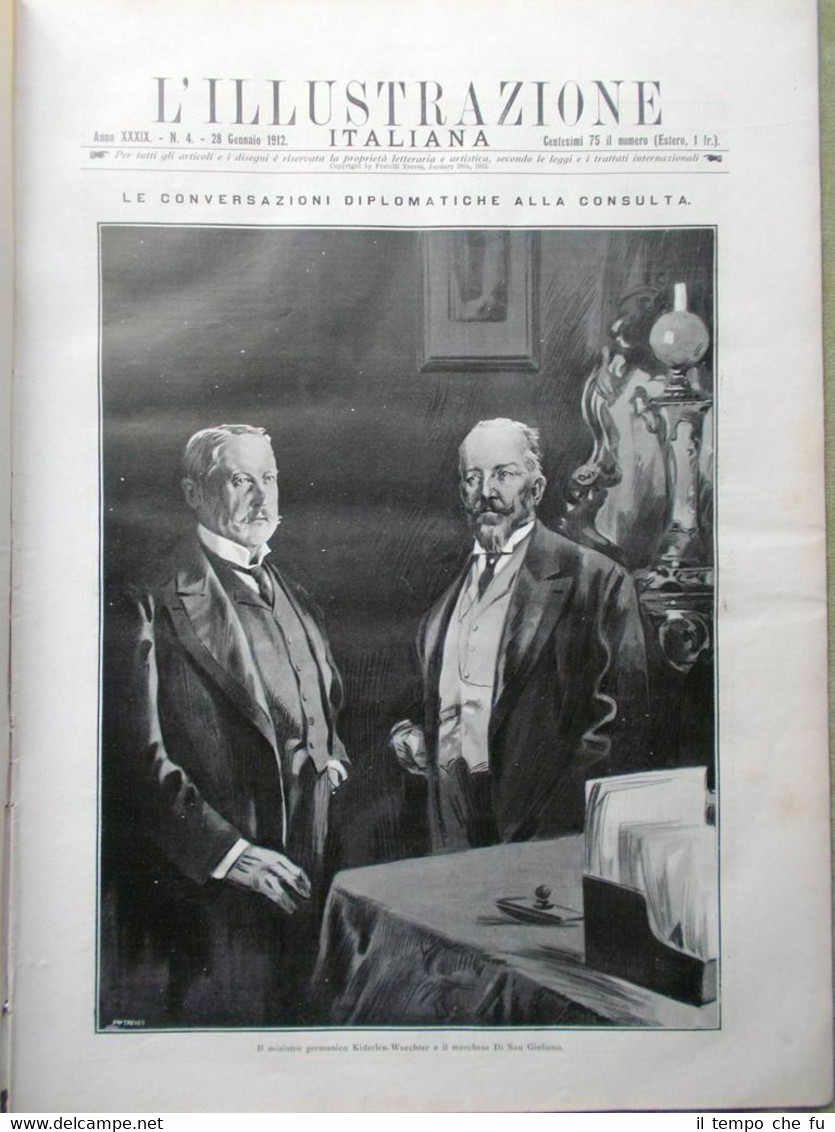 L'Illustrazione Italiana del 28 Gennaio 1912 Isabeau Mascagni Cirenaica Tagiura