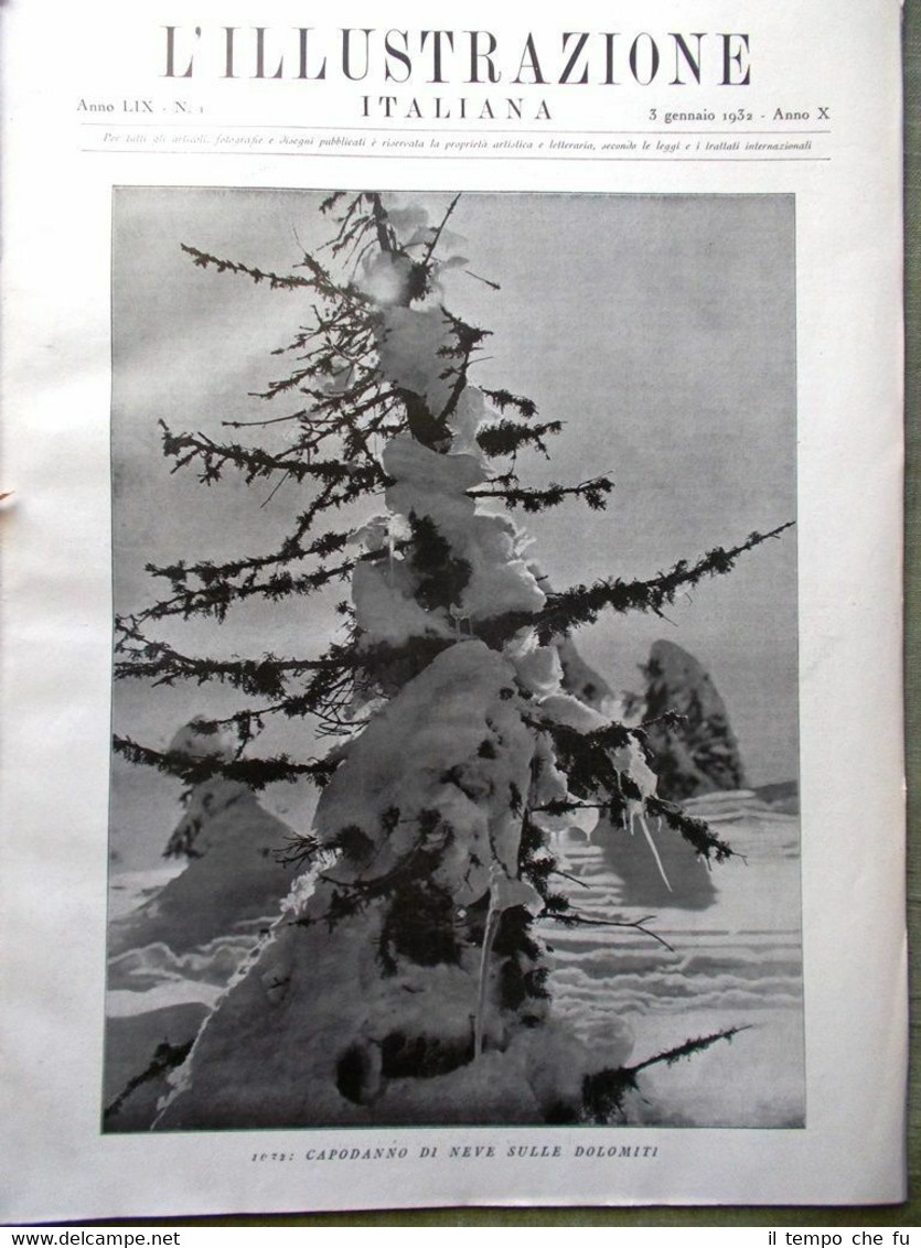 L'Illustrazione Italiana del 3 Gennaio 1932 Arnaldo Mussolini Cicognani Gardena