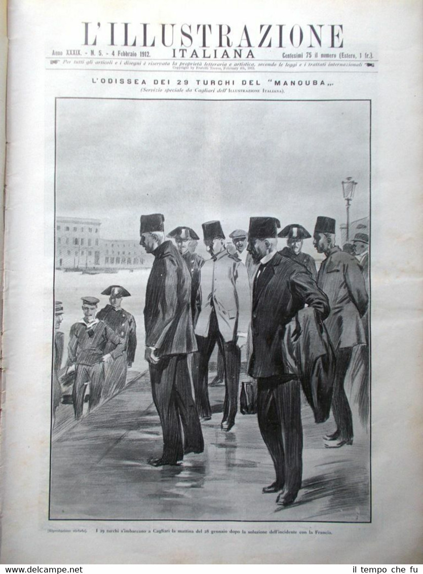 L'Illustrazione Italiana del 4 Febbraio 1912 Caserta Mare Manouba Bisson …