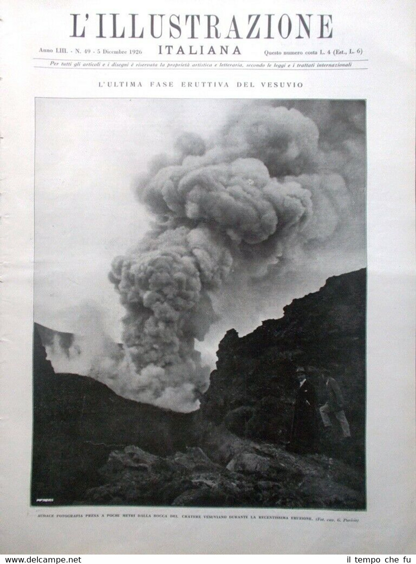 L'Illustrazione Italiana del 5 Dicembre 1926 Memoria di Puccini Eruzione …