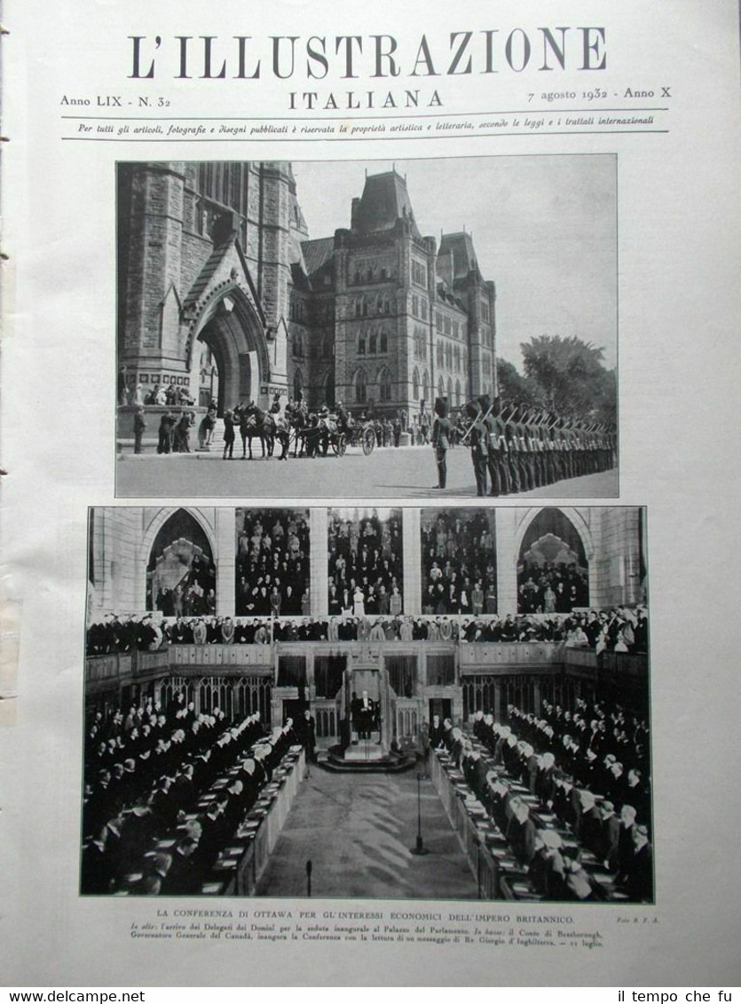 L'Illustrazione Italiana del 7 Agosto 1932 Cadore Mussolini Casa Tiziano …