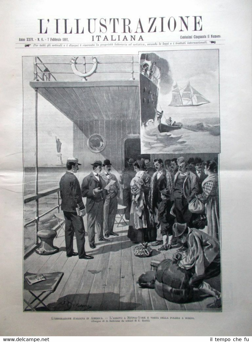 L'Illustrazione Italiana del 7 Febbraio 1897 Emigrazione Rossetti Bombay Agordat