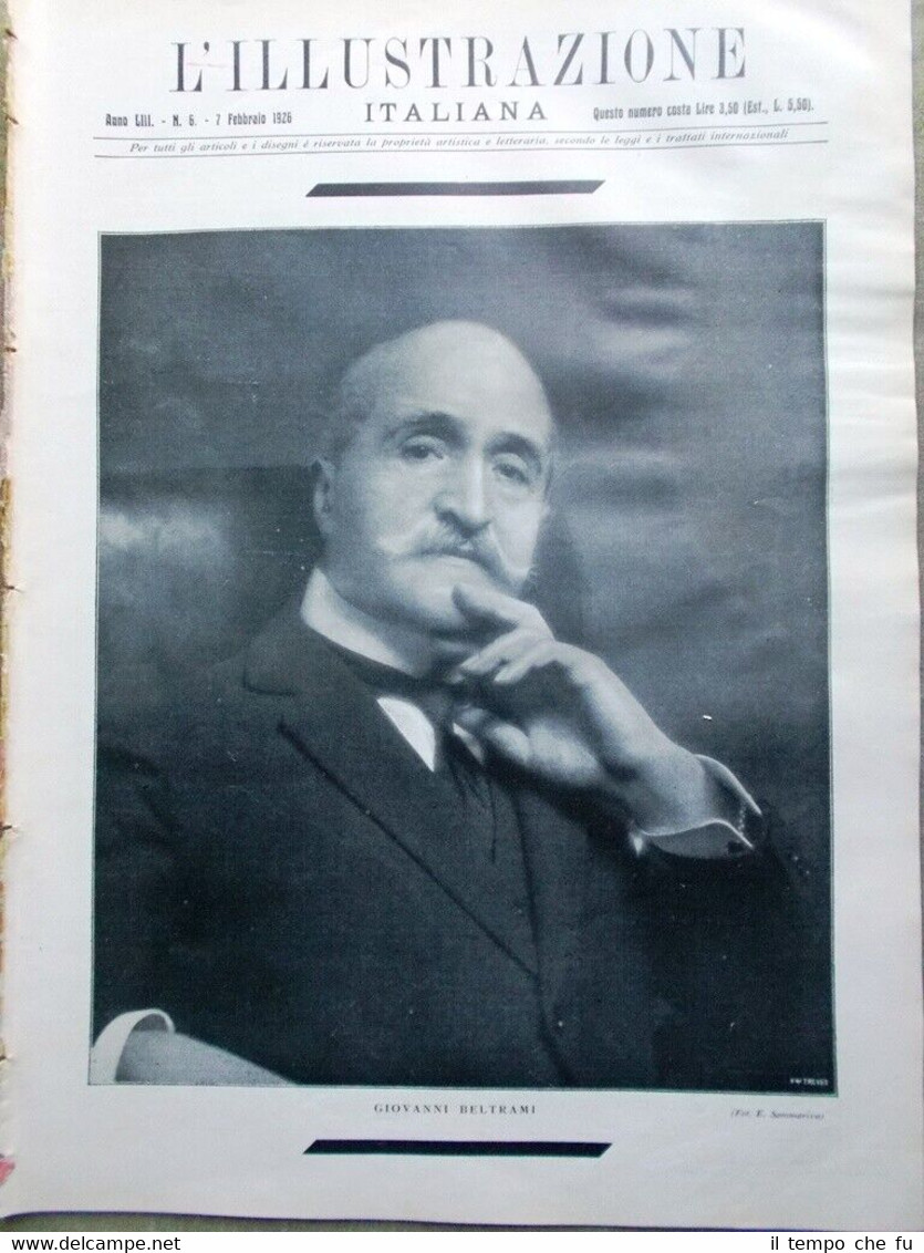 L'Illustrazione Italiana del 7 Febbraio 1926 Morte Giovanni Beltrami Ojetti …