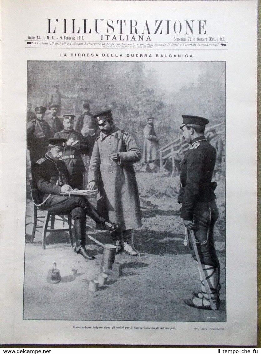 L'illustrazione Italiana del 9 Febbraio 1913 Di Giacomo Carnevale Deledda …