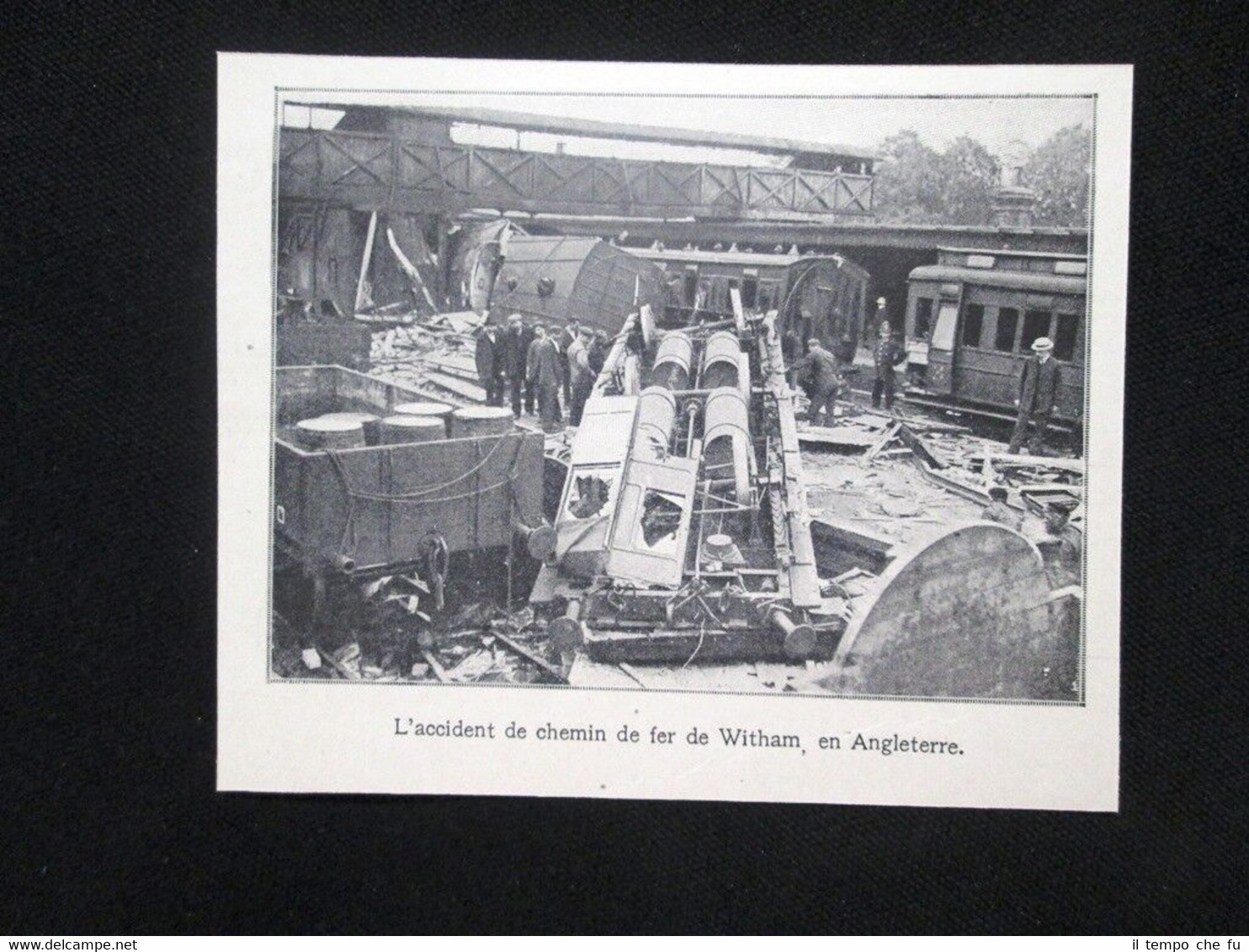 L'incidente della ferrovia di Witham, in Inghilterra Stampa del 1905