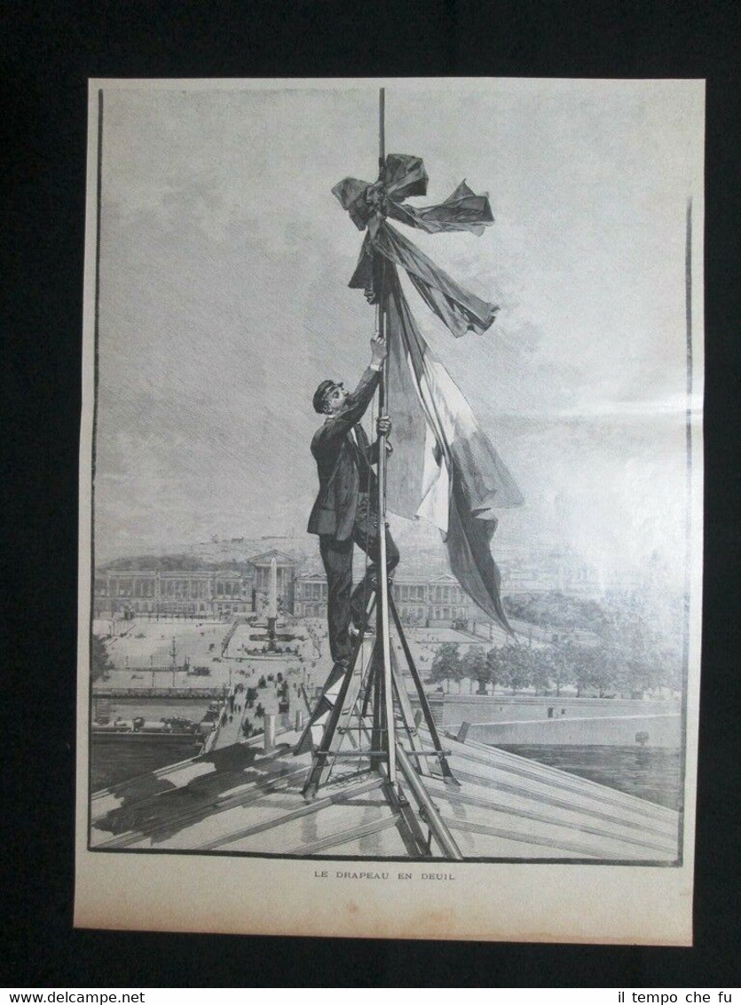 La bandiera in lutto Incisione del 1894