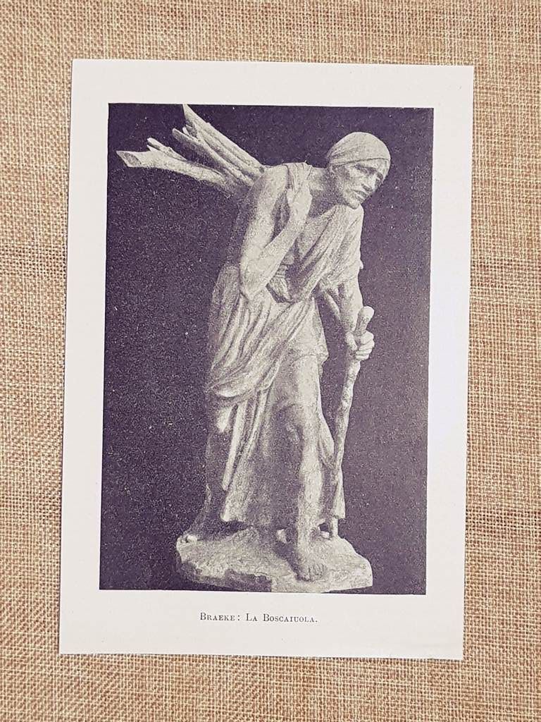 La boscaiuola o boscaiola Scultura di Braeke Stampa del 1899