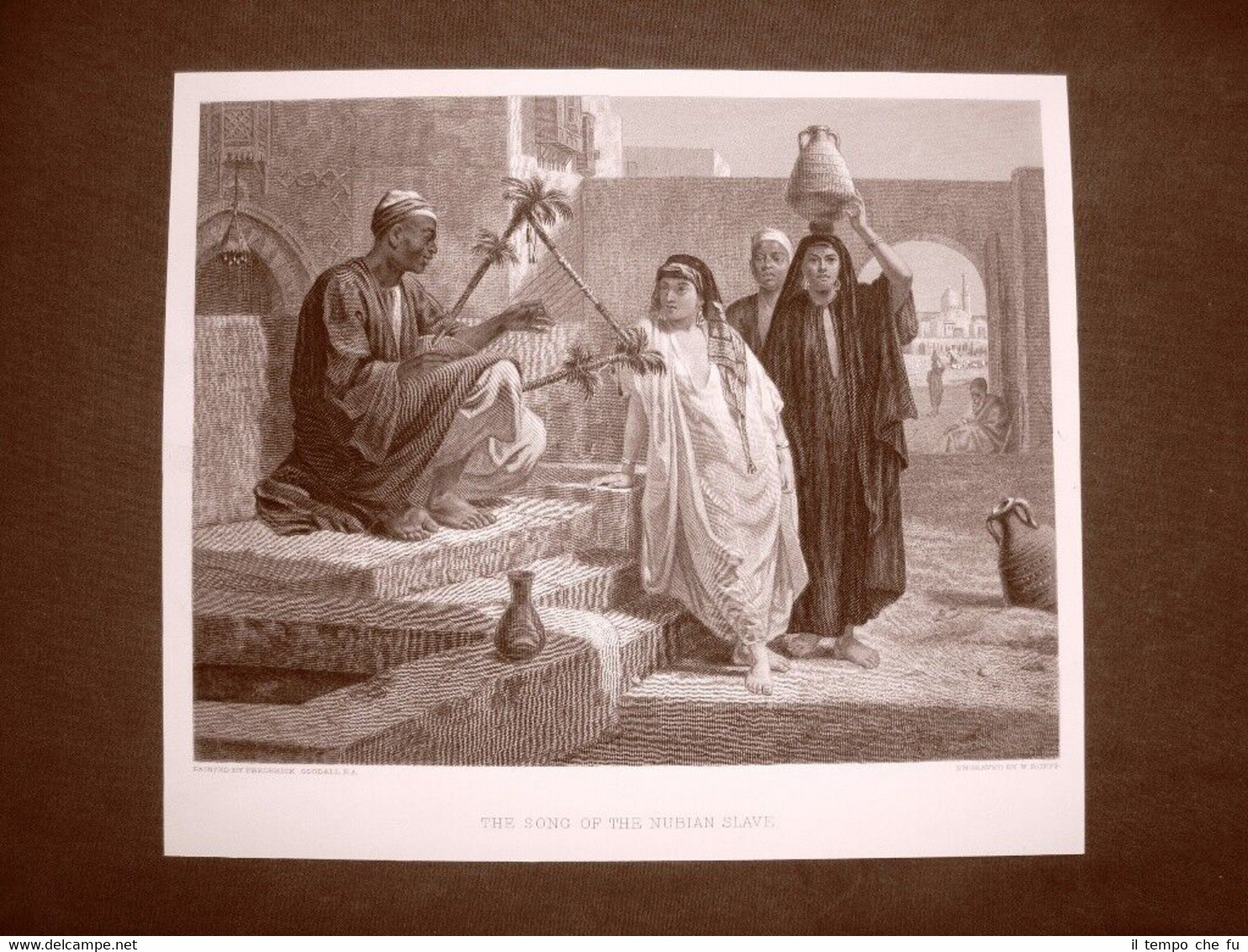 La canzone dello schiavo nubiano Quadro di Frederick Goodall Acquaforte …