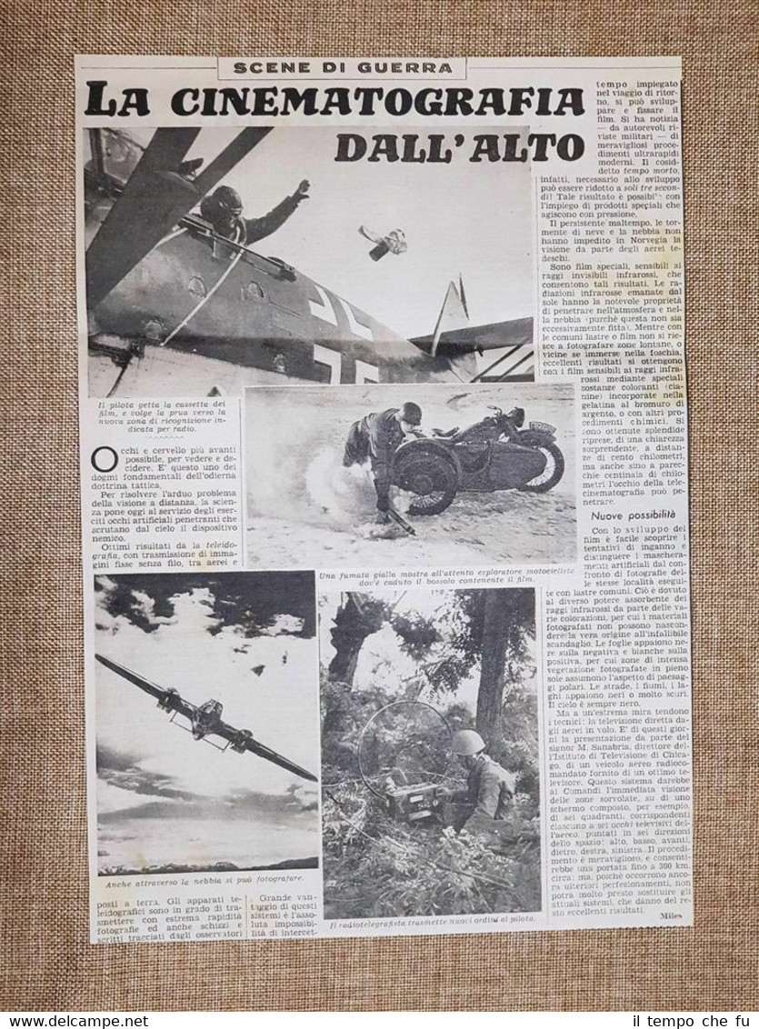 La cinematografia dall'alto nel 1940 WW2 Seconda guerra mondiale